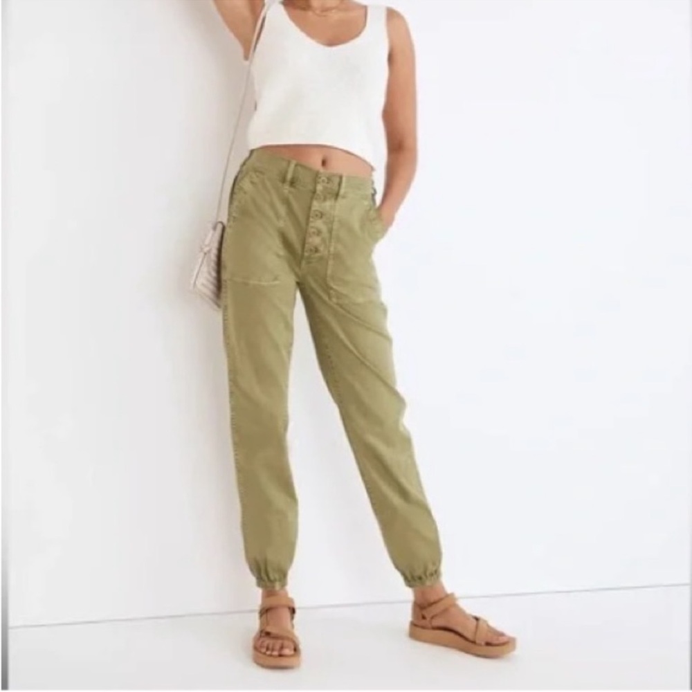 Madewell Griff Pull-on Tapered Fatigue Cargo Pants, Faded Fern Size 26